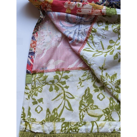 Faith Maxi Red Floral Dress, Tropical, Button Side Slit, Beaded Accents - Picture 15 of 16